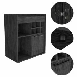 FM Furniture Leeds Bar Cabinet, One Cabinet, Divisions, Two Concealed Shelves, Six Cubbies For Liquors Storage & Organization Smokey Oak 13 FM Furniture Leeds Bar Cabinet, One Cabinet, Divisions, Two Concealed Shelves, Six Cubbies For Liquors Storage & Organization Smokey Oak -FM Furniture Shop unnamed file 504