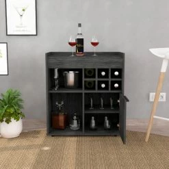 FM Furniture Leeds Bar Cabinet, One Cabinet, Divisions, Two Concealed Shelves, Six Cubbies For Liquors Storage & Organization Smokey Oak 15 FM Furniture Leeds Bar Cabinet, One Cabinet, Divisions, Two Concealed Shelves, Six Cubbies For Liquors Storage & Organization Smokey Oak -FM Furniture Shop unnamed file 506