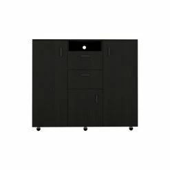 FM Furniture Sicilia Double Door Cabinet Dresser Black