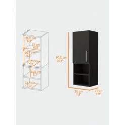 FM Furniture Praia Medicine Cabinet, Four Shelves Single Door Cabinet, Metal Handle Storage & Organization Black Wengue 9 FM Furniture Praia Medicine Cabinet, Four Shelves Single Door Cabinet, Metal Handle Storage & Organization Black Wengue -FM Furniture Shop unnamed file 545