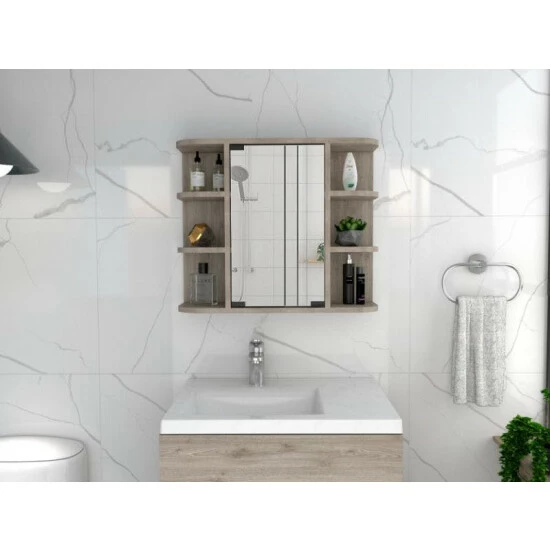 FM Furniture Valdez Medicine Cabinet With Six Shelves And Mirror Cabinet Bath Accessories White 1 FM Furniture Valdez Medicine Cabinet With Six Shelves And Mirror Cabinet Bath Accessories White