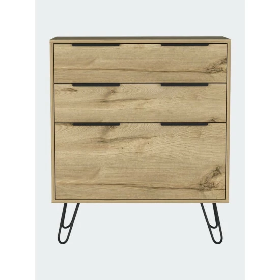 FM Furniture Praga Dresser, Three Drawers, Superior Top, Hairpin Legs Storage & Organization Light Oak 1 FM Furniture Praga Dresser, Three Drawers, Superior Top, Hairpin Legs Storage & Organization Light Oak