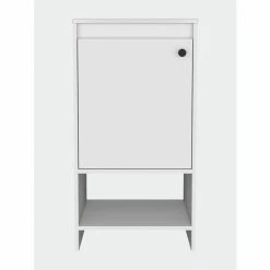 FM Furniture Chariot Free Standing Vanity Cabinet, One Open Shelf Storage & Organization White
