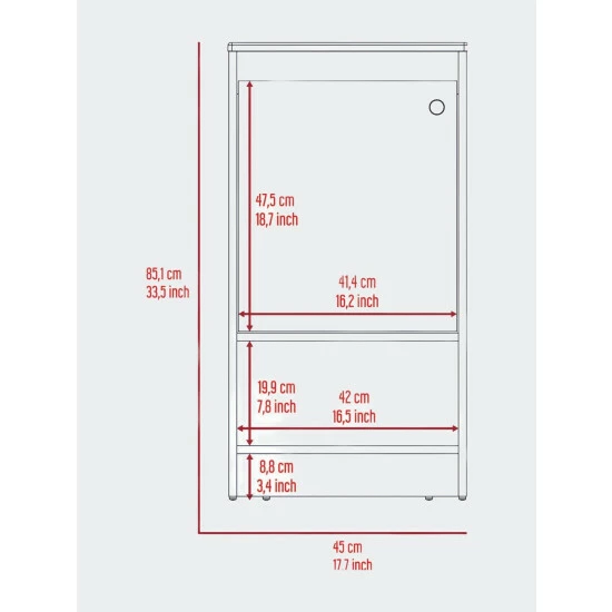 FM Furniture Chariot Free Standing Vanity Cabinet, One Open Shelf Storage & Organization White 5 FM Furniture Chariot Free Standing Vanity Cabinet, One Open Shelf Storage & Organization White - Image 5