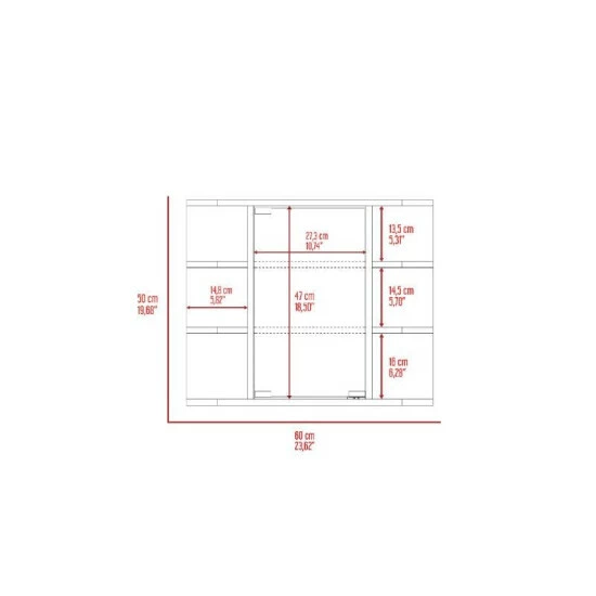 FM Furniture Valdez Medicine Cabinet With Six Shelves And Mirror Cabinet Bath Accessories White 8 FM Furniture Valdez Medicine Cabinet With Six Shelves And Mirror Cabinet Bath Accessories White - Image 8