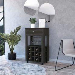 FM Furniture Ace Bar Cart Tools & Accessories Carbon Espresso