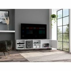 FM Furniture Native TV Stand For TV'S Up 70", Four Open Shelves, Five Legs White 15 FM Furniture Native TV Stand For TV'S Up 70", Four Open Shelves, Five Legs White -FM Furniture Shop unnamed file 665