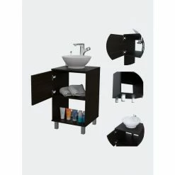 FM Furniture Malibu Single Bathroom Vanity, Single Door Cabinet, One Open Shelf Bath Accessories Black Wengue 13 FM Furniture Malibu Single Bathroom Vanity, Single Door Cabinet, One Open Shelf Bath Accessories Black Wengue -FM Furniture Shop unnamed file 70
