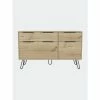 FM Furniture Monaco Double Dresser, Four Drawers, Superior Top, Hairpin Legs Storage & Organization Light Oak