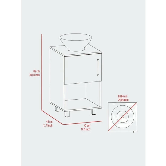 FM Furniture Malibu Single Bathroom Vanity, Single Door Cabinet, One Open Shelf Bath Accessories Black Wengue 8 FM Furniture Malibu Single Bathroom Vanity, Single Door Cabinet, One Open Shelf Bath Accessories Black Wengue - Image 8