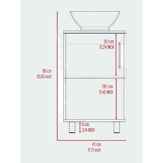 FM Furniture Malibu Single Bathroom Vanity, Single Door Cabinet, One Open Shelf Bath Accessories Black Wengue 9 FM Furniture Malibu Single Bathroom Vanity, Single Door Cabinet, One Open Shelf Bath Accessories Black Wengue - Image 9