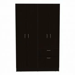 FM Furniture Habana Armoire, Two Cabinets, One Drawer, One Hidden Drawer Shoes Storage & Organization Black-white