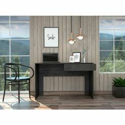 FM Furniture Tampa Writing Computer Desk, One Drawer Coffee & Side Tables Gray Oak