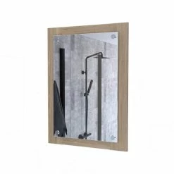 FM Furniture Everly Bathroom Mirror, Looking Glass, Frame Lighting & Mirrors Light Pine