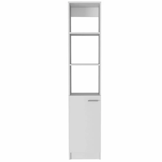 FM Furniture Kansas Linen Cabinet, Three Shelves, One Cabinet Storage & Organization Black Wengue 1 FM Furniture Kansas Linen Cabinet, Three Shelves, One Cabinet Storage & Organization Black Wengue