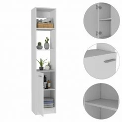 FM Furniture Kansas Linen Cabinet, Three Shelves, One Cabinet Storage & Organization Black Wengue 11 FM Furniture Kansas Linen Cabinet, Three Shelves, One Cabinet Storage & Organization Black Wengue -FM Furniture Shop unnamed file 818