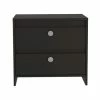FM Furniture Lily Nightstand, Two Drawers, Superior Top Black Wengue