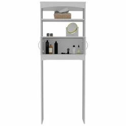 FM Furniture Hayward Over The Toilet Cabinet, One Drawer, Two Shelves Storage & Organization White