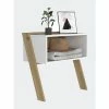 FM Furniture Denver Nightstand, One Open Shelf, Superior Top Coffee & Side Tables Light Oak-white
