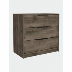 FM Furniture Washington Three Drawer Dresser Storage & Organization Dark Brown