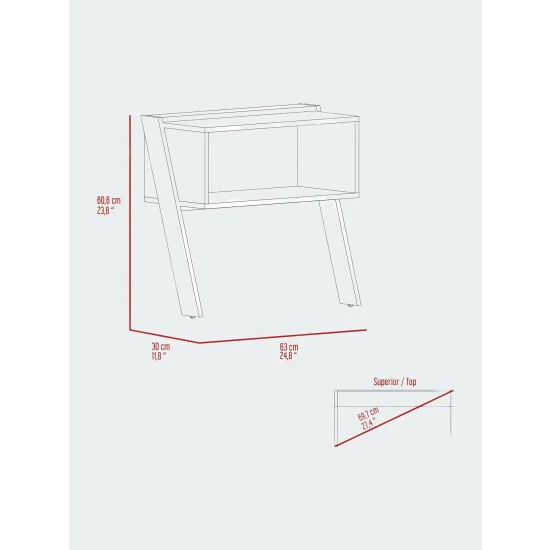 FM Furniture Denver Nightstand, One Open Shelf, Superior Top Coffee & Side Tables Light Oak-white 6 FM Furniture Denver Nightstand, One Open Shelf, Superior Top Coffee & Side Tables Light Oak-white - Image 6