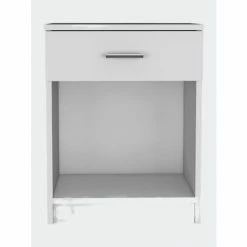 FM Furniture Pictor Nightstand, One Drawer, Lower Shelf, Superior Top Coffee & Side Tables Light Grey